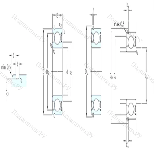 Подшипник шариковый радиальный 6209-2ZNR от производителя  SKF