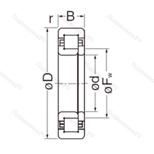 Подшипник роликовый радиальный NUP 2206EG
