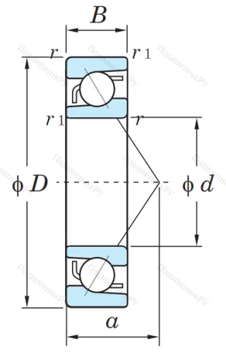 Однорядный шариковый подшипник 7215 B от производителя  KOYO