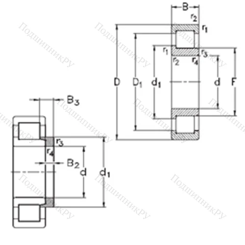 Подшипник роликовый радиальный NJ 2220-E-M 6+HJ 2220-E