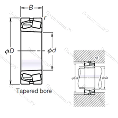 Подшипник роликовый радиальный самоцентрирующийся TL 23168CAKE 4