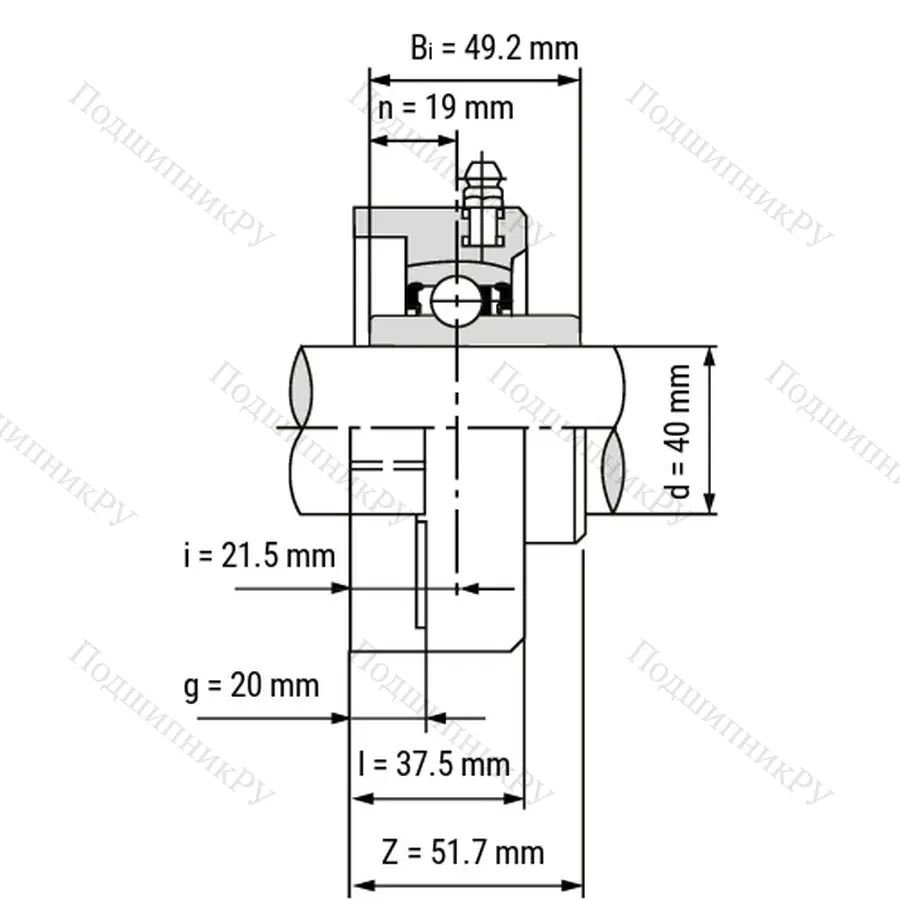 Подшипниковый узел SS-UCFLPL 208-W - Вал: 40 мм