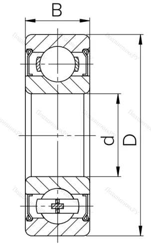 Шариковый однорядный подшипник 80107 (6007 ZZ) в Москве