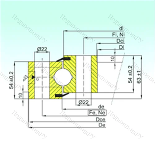 Подшипник шариковый опорно-поворотный NB 1.25.1355.201-2PPN