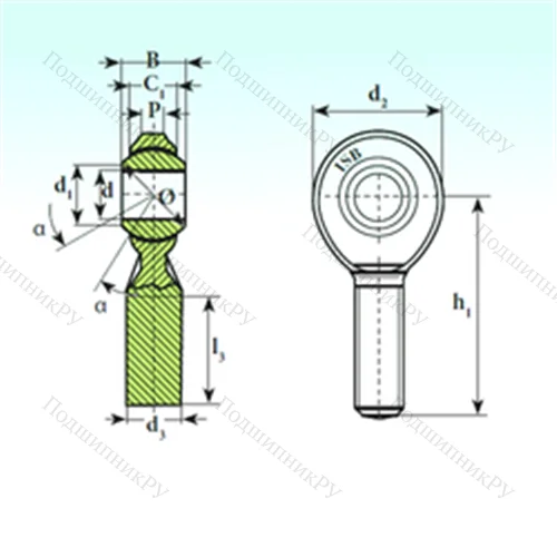 Подшипник скольжения сферический TSM.R 8.1 от производителя  ISB