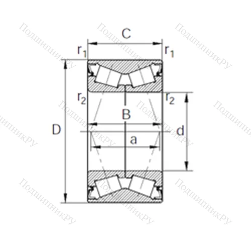 Подшипник роликовый радиально-упорный DT 457532 от производителя  KBC