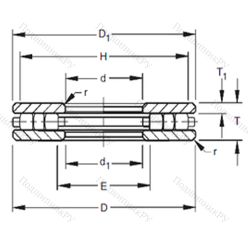 Подшипник роликовый упорный 100TP 143 от производителя  TIMKEN