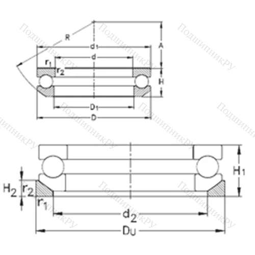 Подшипник шариковый упорный 53203+U 203 от производителя  NKE