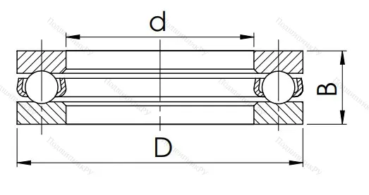 Упорный шариковый подшипник 8108 (51108) в Москве