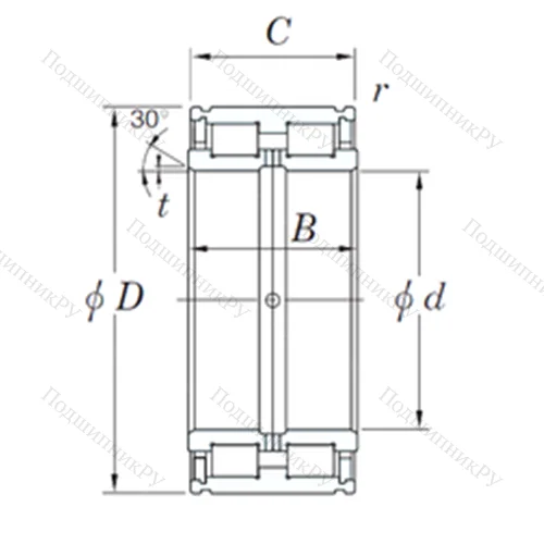 Подшипник роликовый радиальный DC 5032N