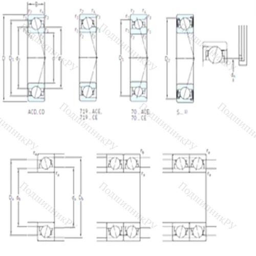 Подшипник шариковый радиально-упорный S 71922 ACE/P 4A от производителя  SKF