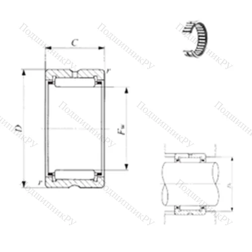 Подшипник игольчатый радиальный TR 304425 от производителя  IKO