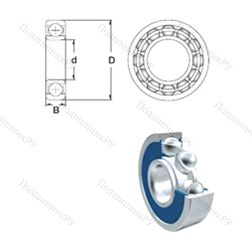 Подшипник шариковый радиальный 61901-2RS от производителя  ZEN