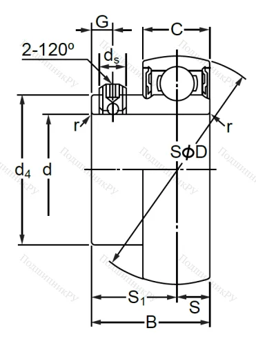 Корпусный подшипник SB 207 (AS 207 D 1) в Москве