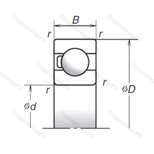Подшипник шариковый радиальный 6007T 1X