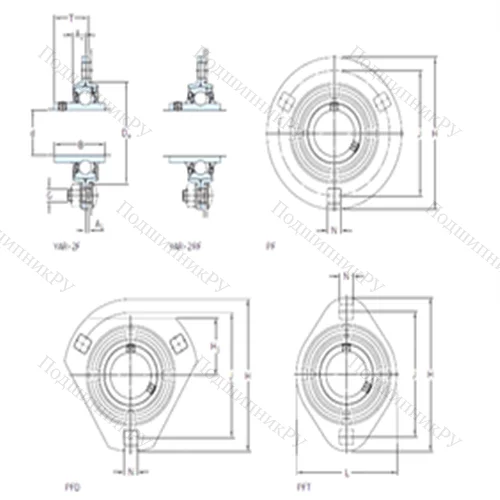 Подшипниковый узел шариковый радиальный PFT 1. TR от производителя  SKF