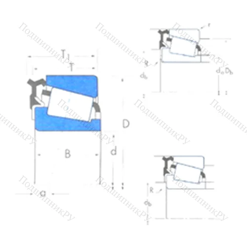 Подшипник роликовый радиально-упорный LM 29748/LM 29710-LM 29700LA