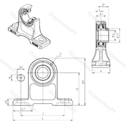 Подшипниковый узел шариковый радиальный USPH 202 от производителя  SNR