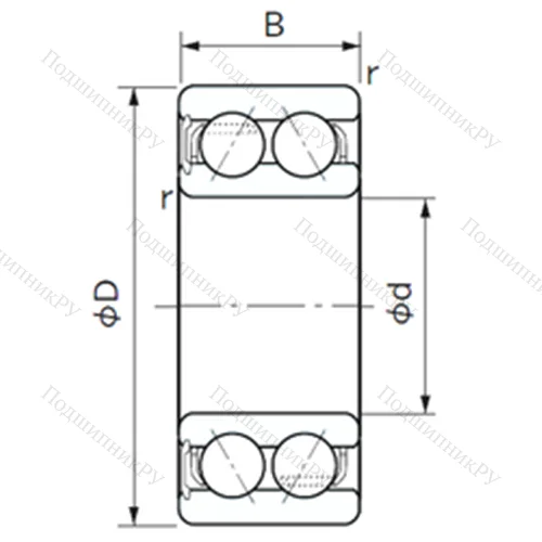 Подшипник шариковый радиально-упорный 5206NS