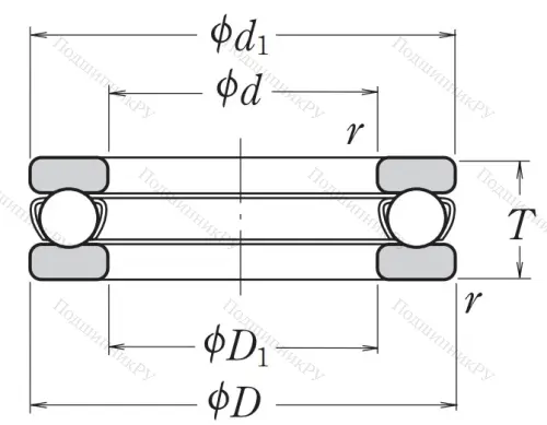 Упорный шариковый подшипник 51104 от производителя  NSK