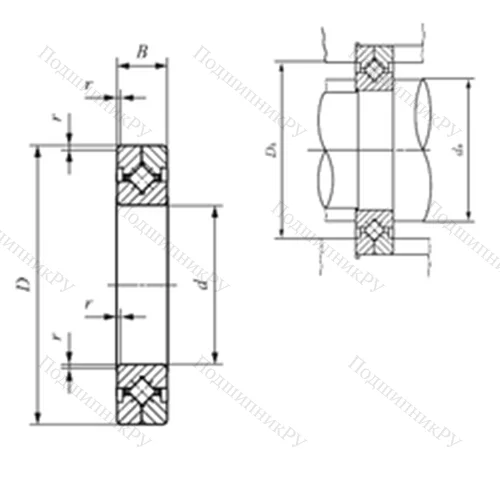 Подшипник роликовый упорно-радиальный с четырехточечным контактом CRBC 12025 от производителя  IKO