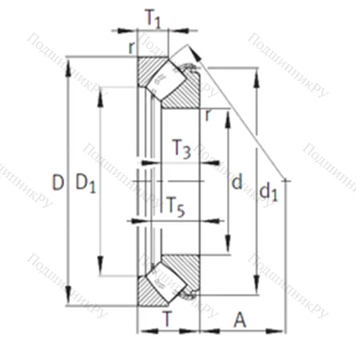 Подшипник роликовый упорно-радиальный 29434-E 1 от производителя  INA