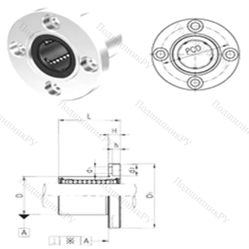 Подшипник шариковый линейный LMEF 8UU от производителя  Samick