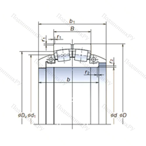 Подшипник роликовый радиальный самоцентрирующийся 1400SLPT 1953