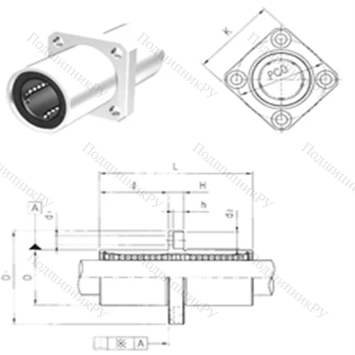 Подшипник шариковый линейный LMKM 10UU от производителя  Samick