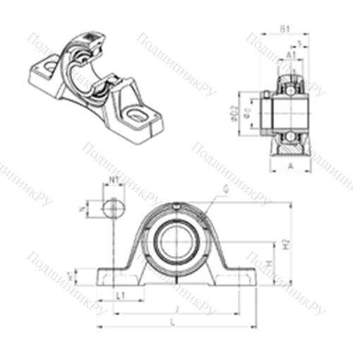 Подшипниковый узел шариковый радиальный EXPE 218 от производителя  SNR