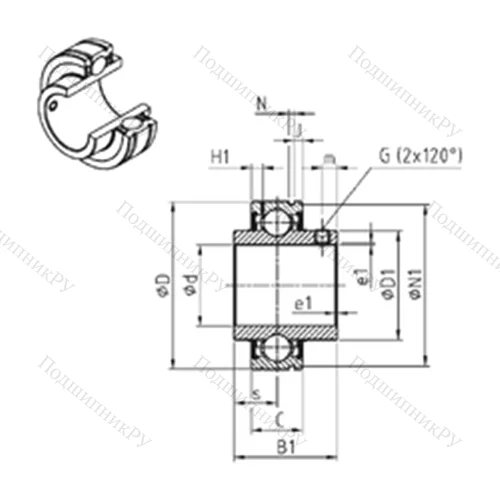 Подшипник шариковый радиальный CUC 206-18