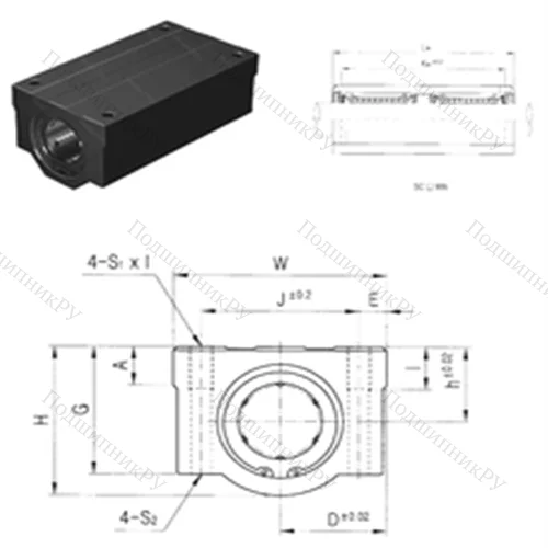 Подшипник шариковый линейный SC 8WN-B от производителя  Samick
