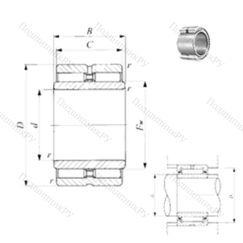 Подшипник игольчатый радиальный GTRI 355520 от производителя  IKO