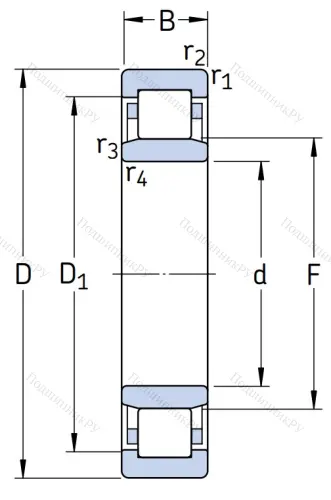 Роликовый цилиндрический подшипник NU 217 ECM/C 3 от производителя  SKF