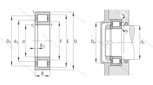 Роликовый цилиндрический подшипник NUP 312 E XL TVP 2 от производителя  FAG