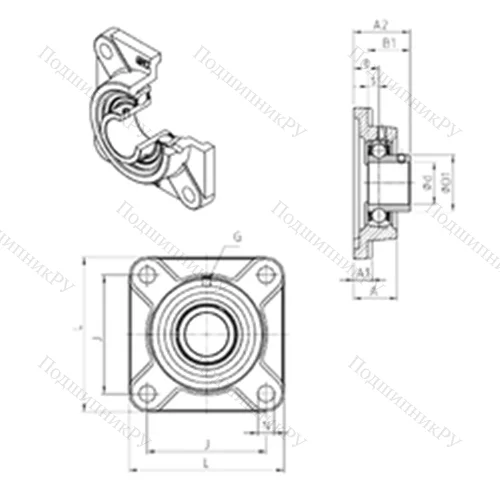 Подшипниковый узел шариковый радиальный USF 206 от производителя  SNR