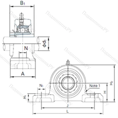 Подшипниковый узел шариковый радиальный UKP 320+H 2320