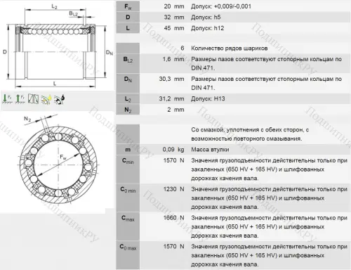 Подшипник KB 20 PP в Москве