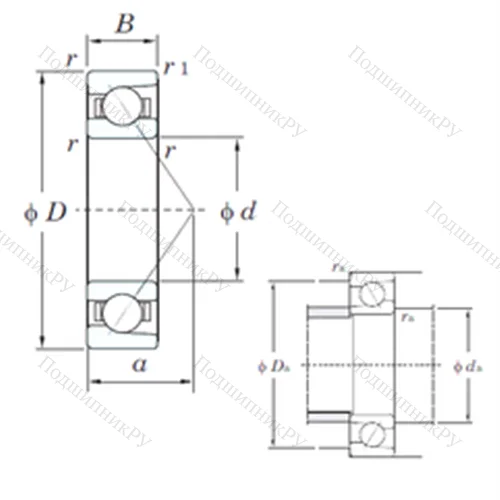 Подшипник шариковый радиально-упорный 7240C от производителя  KOYO