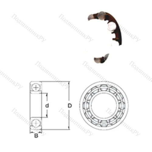 Подшипник шариковый радиальный P 698-SB от производителя  ZEN