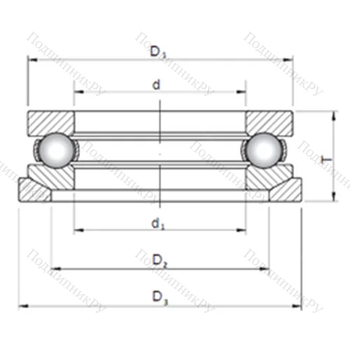 Подшипник шариковый упорный 53208U+U 208 от производителя  CX