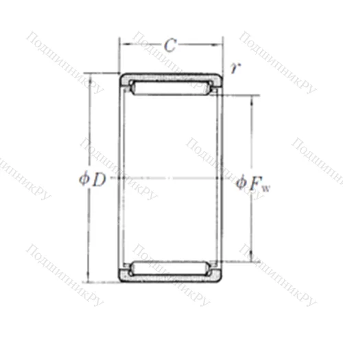 Подшипник игольчатый радиальный RLM 4025 от производителя  NSK Подшипник игольчатый радиальный RLM 4025 от производителя  NSK