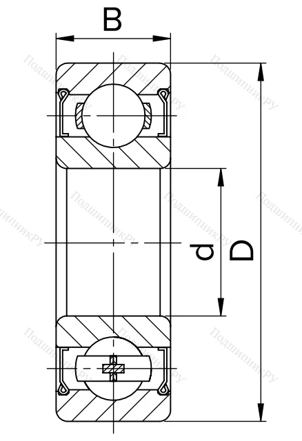 Шариковый однорядный подшипник 80104 (6004 ZZ) в Москве