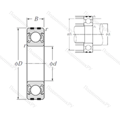 Подшипник шариковый радиальный EC-6309ZZ
