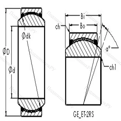 Подшипник скольжения сферический GE 50ET-2RS