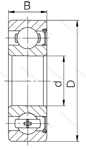 Шариковый однорядный подшипник 60312 (6312 Z) в Москве