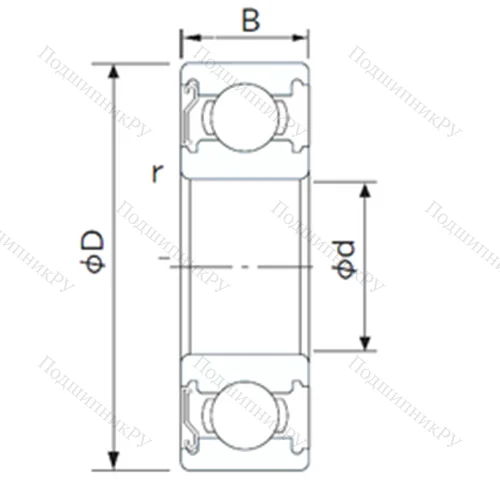 Подшипник шариковый радиальный 62/22ZE