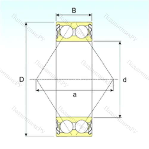 Подшипник шариковый радиально-упорный 3306-ZZ от производителя  ISB