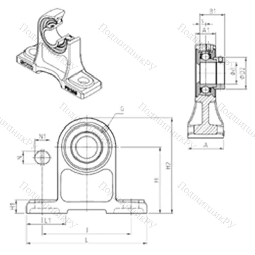Подшипниковый узел шариковый радиальный ESPH 202 от производителя  SNR
