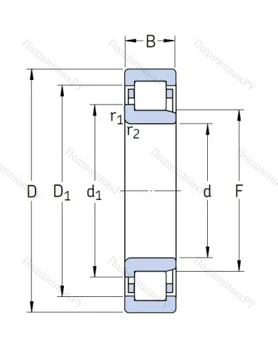 Роликовый цилиндрический подшипник NJ 211 ECP/C 3 от производителя  SKF